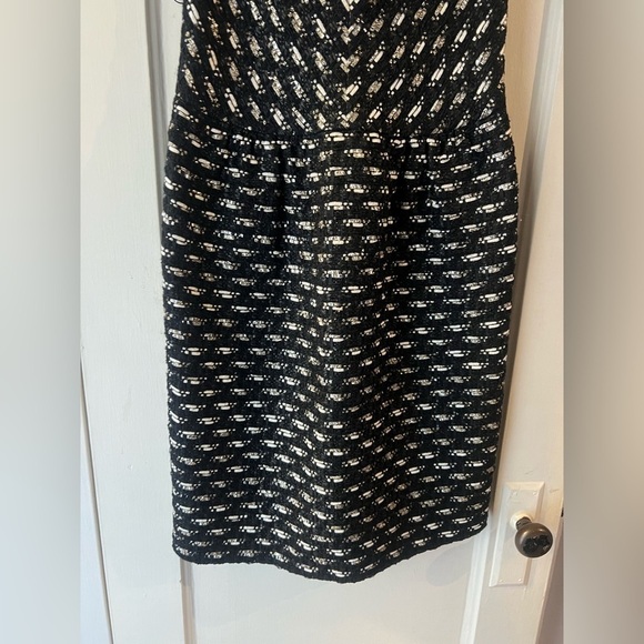 Giambattista Valli Metallic Stripe Tweed Knee-Length Dress 44 - Picture 13 of 15